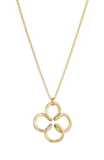Adornia 14k Gold Plated Wire Clover Necklace