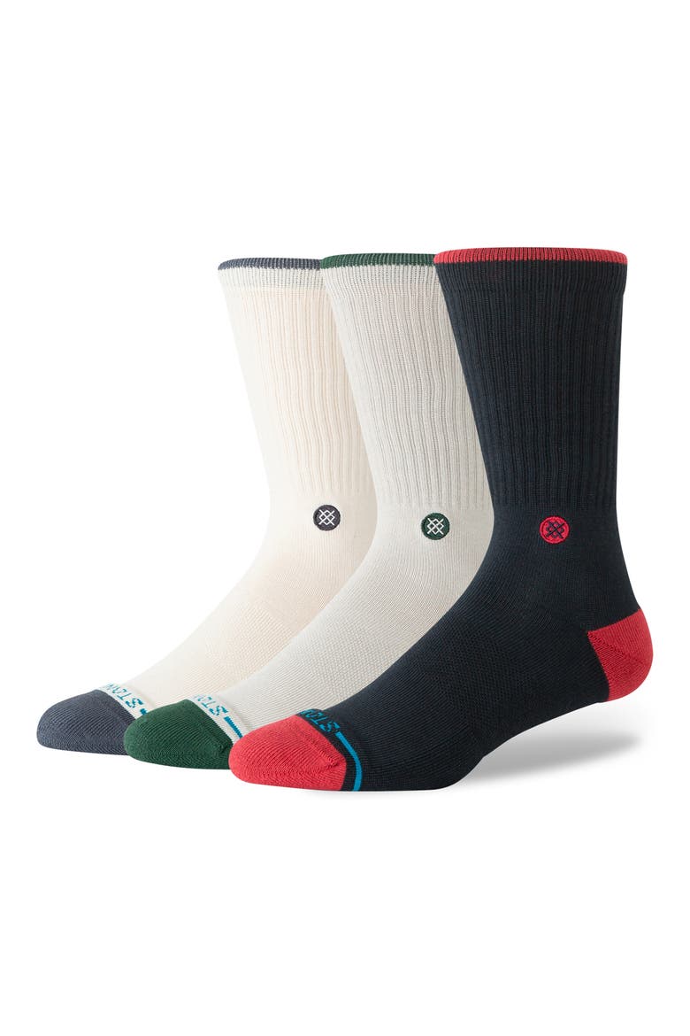 Toner Assorted 3-Pack Crew Socks, Main, color, BLACK