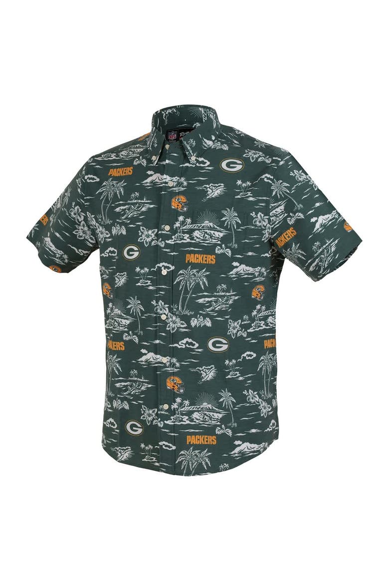 Men's Reyn Spooner Green Green Bay Packers Kekai Performance Button-Down Shirt, Alternate, color, Green