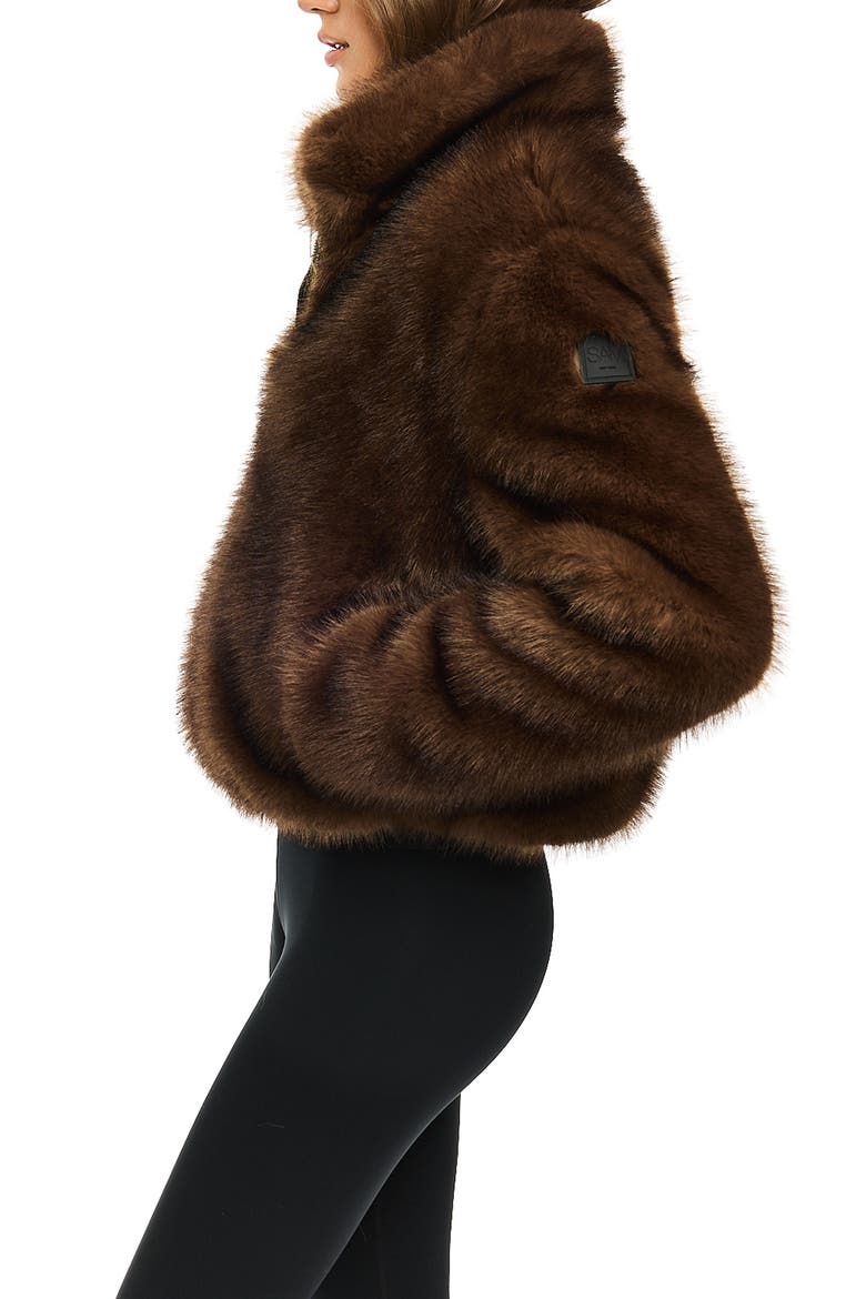 Bowie Short Faux Fur Bomber Jacket, Alternate, color, MINK