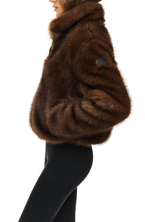 Sam . Bowie Short Faux Fur Bomber Jacket In Brown