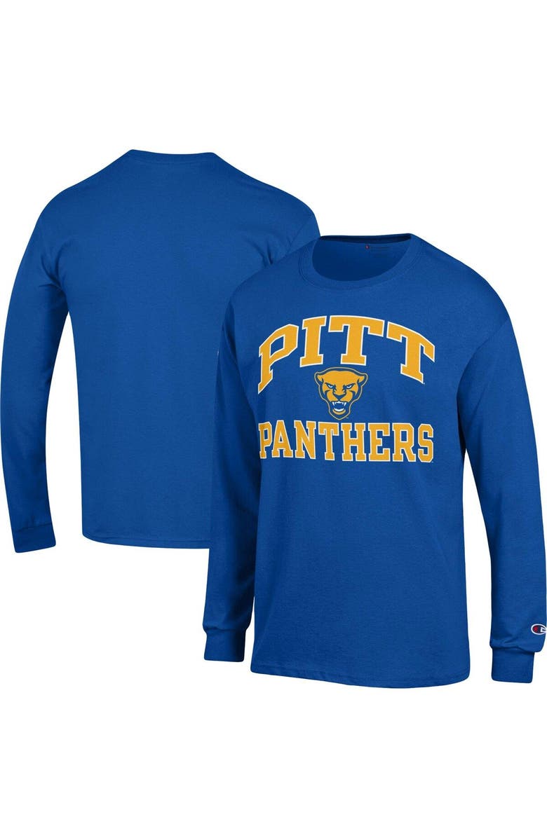 Champion Men's Champion Royal Pitt Panthers High Motor Long Sleeve T-Shirt, Main, color, 