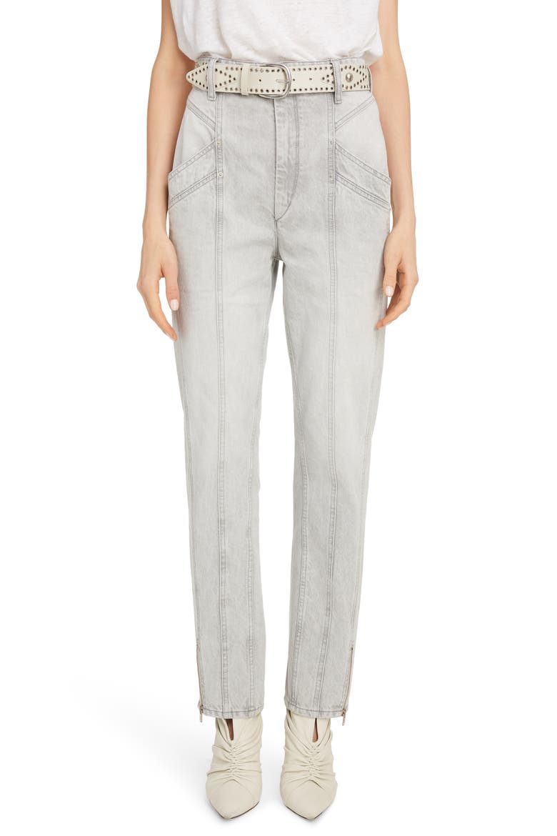 Straight Leg Jeans, Main, color, GREY