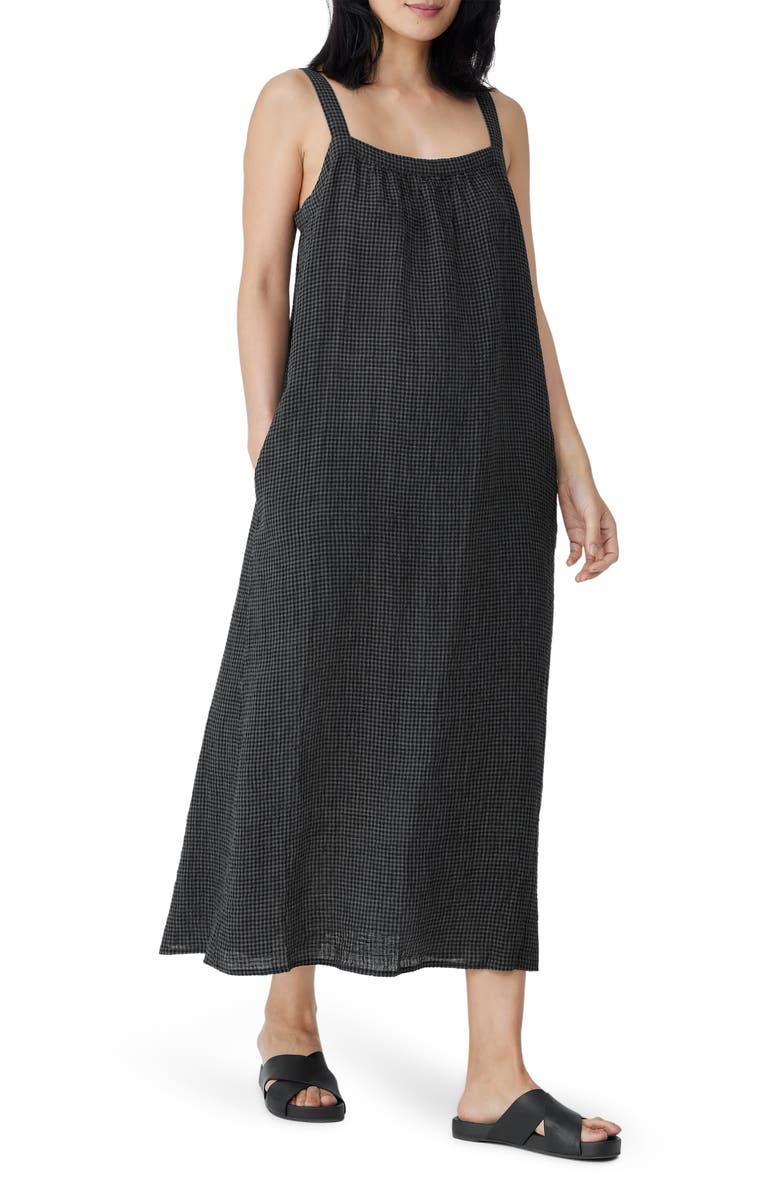 Eileen Fisher Square Neck Organic Linen Sundress, Alternate, color,