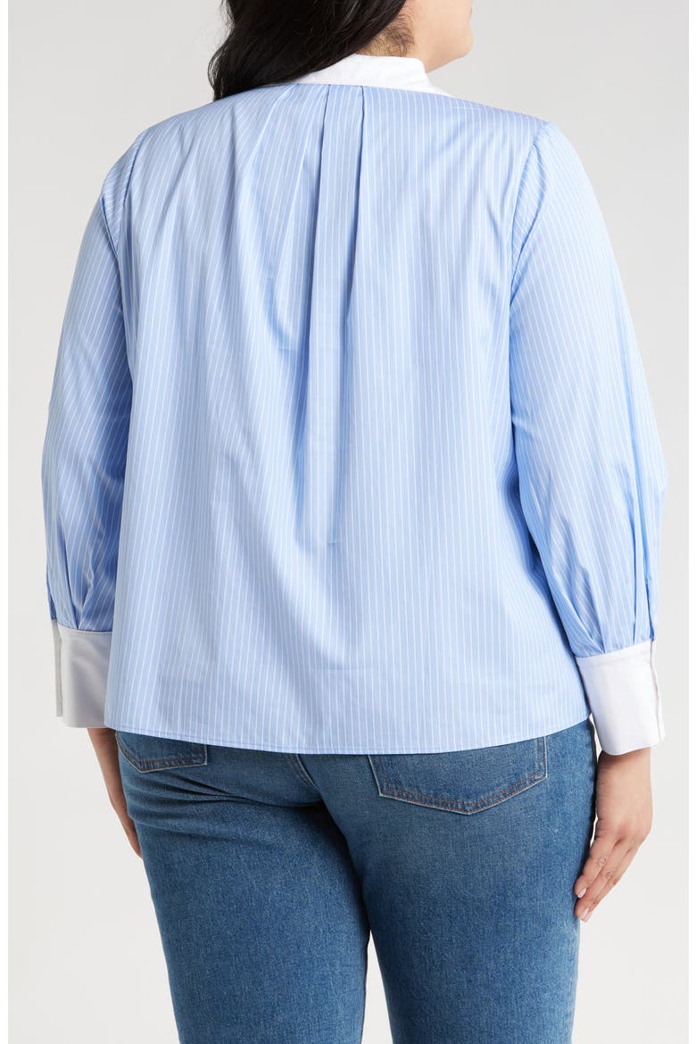 Caris Shirt, Alternate, color, BLUE PINSTRIPES