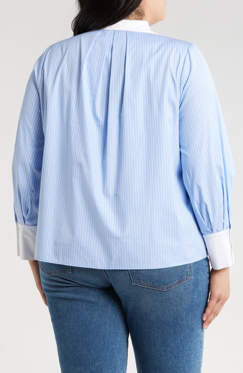 HARSHMAN Caris Shirt, Alternate, color, Blue Pinstripes