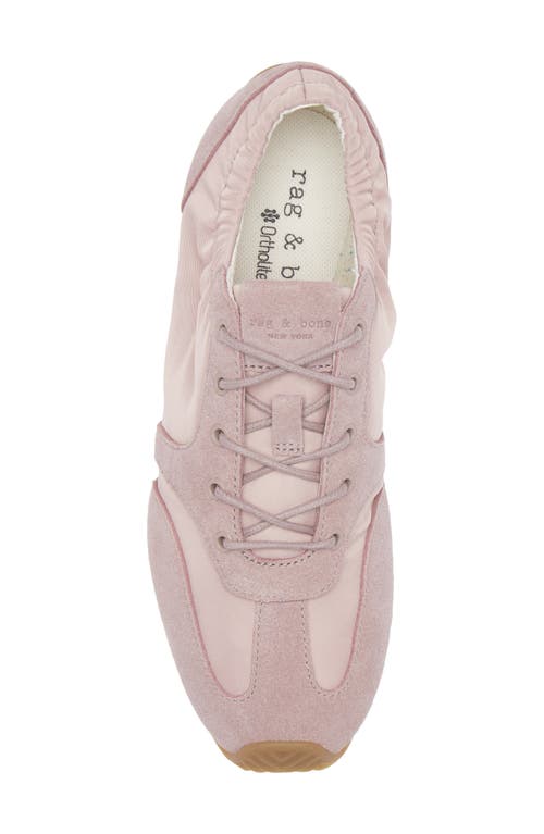 Rag & Bone Emilee Ballet Twill And Suede Slim Runner Sneakers In Pink