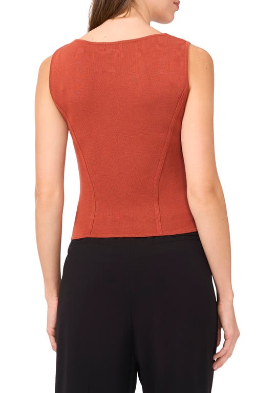 Halogenr Halogen(r) Square Neck Corset Sweater Tank In Baked Clay