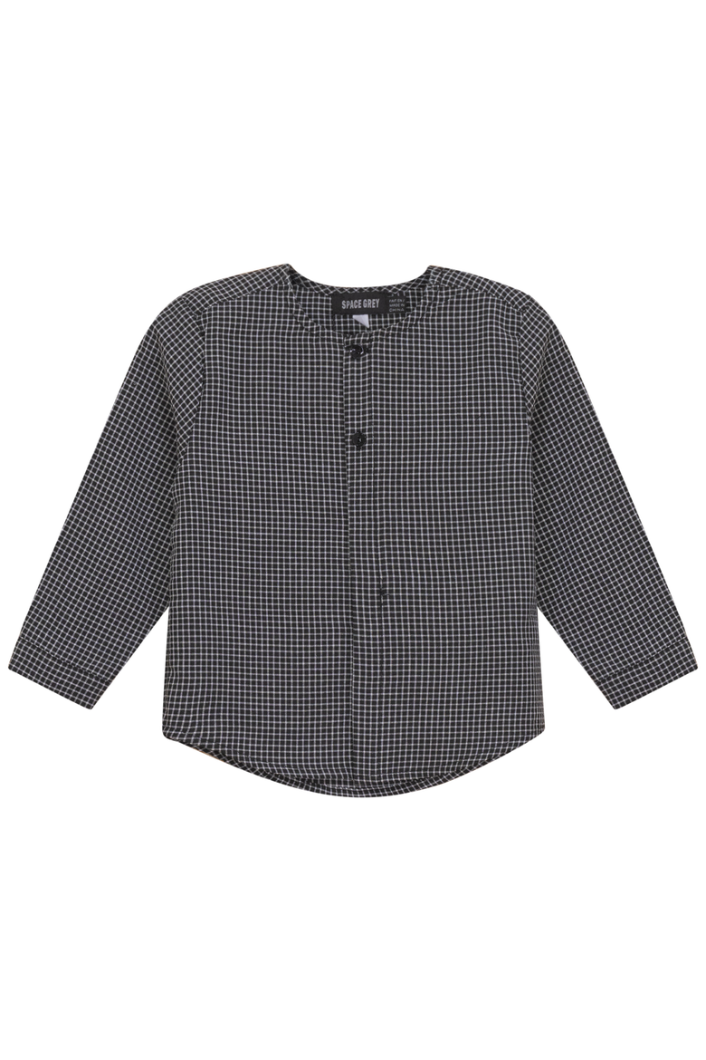 Checkered Woven Button Up Long Sleeve Shirt, Main, color, Black