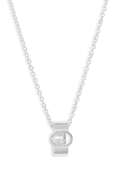 Interlocking G Sterling Silver Pendant Necklace