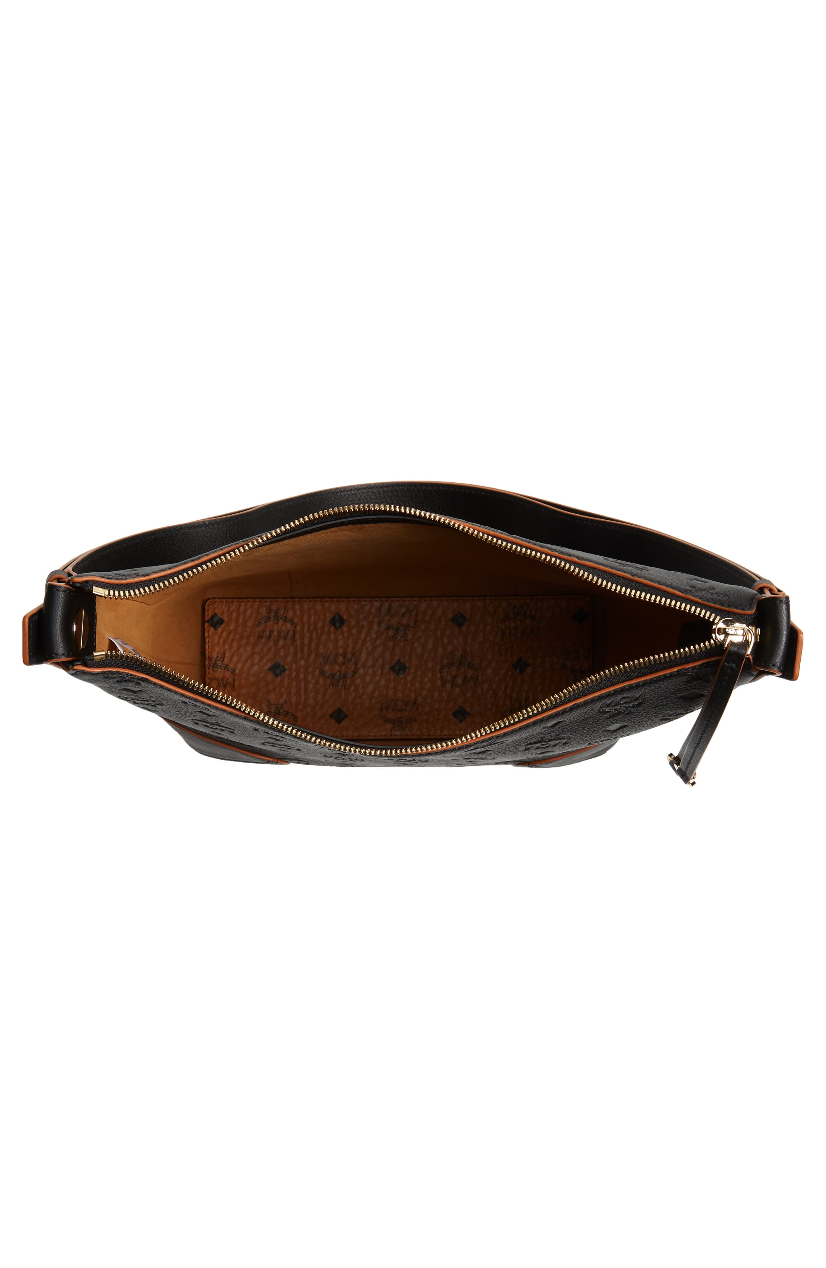 Medium Klara Leather Hobo Bag, Alternate, color, BLACK