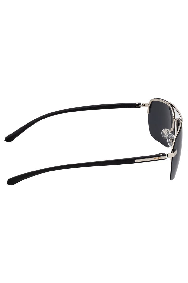 Lennox Polarized Sunglasses, Alternate, color, Silver/Black