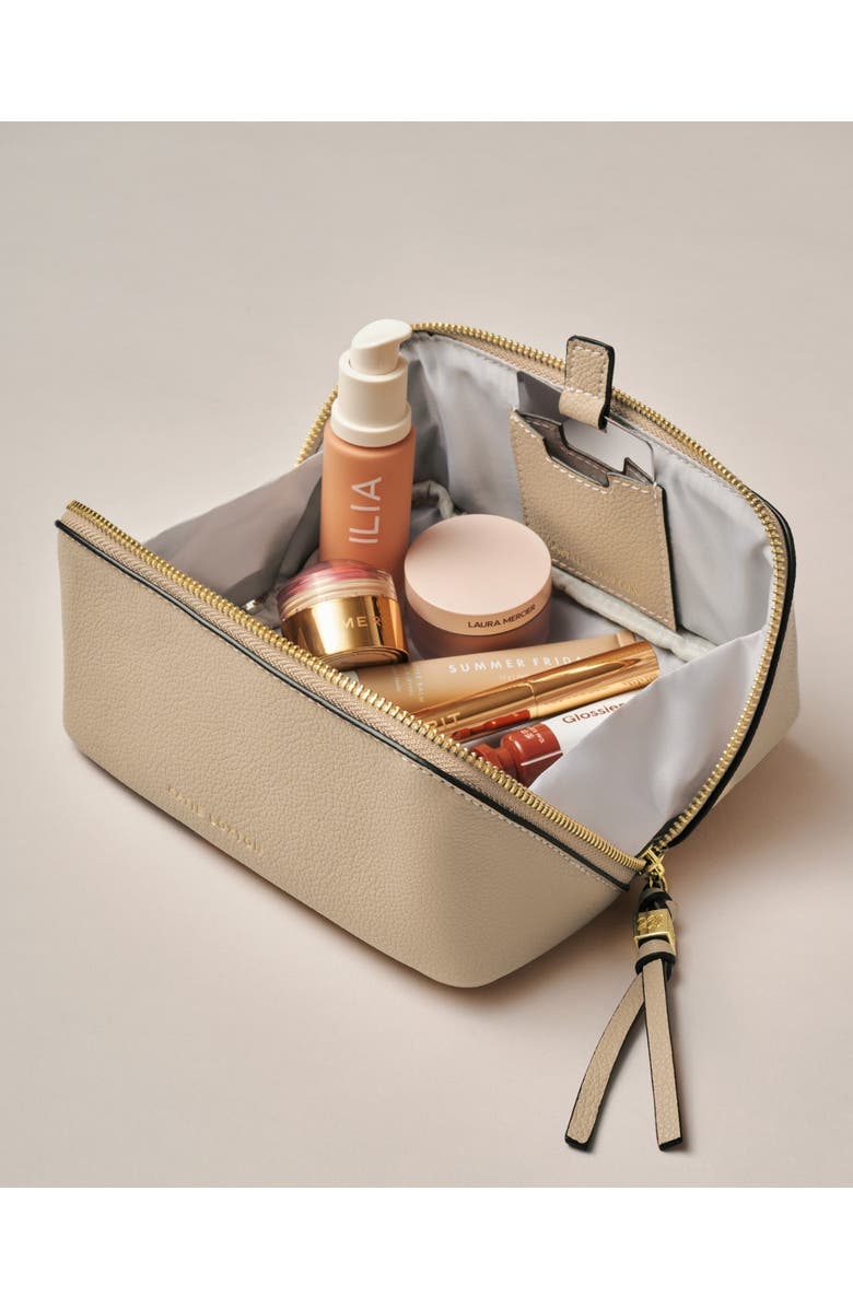 Katie Loxton Fold-Out Mirror Makeup Bag in Light Taupe, Alternate, color, Light Taupe