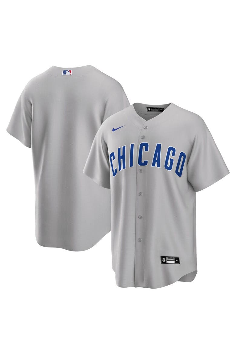 Men's Nike Gray Chicago Cubs Road Replica Team Jersey, Alternate, color, Gray