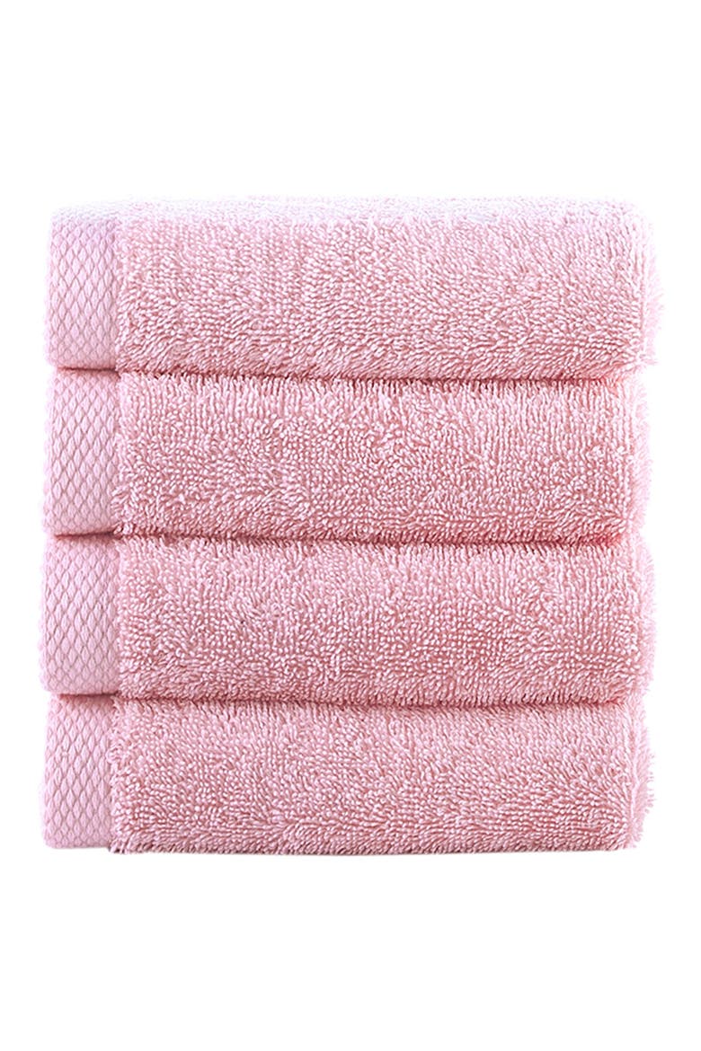 Signature 4-Piece Turkish Cotton Hand Towels, Main, color, PINK