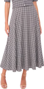Vince Camuto Plaid Full Maxi Skirt