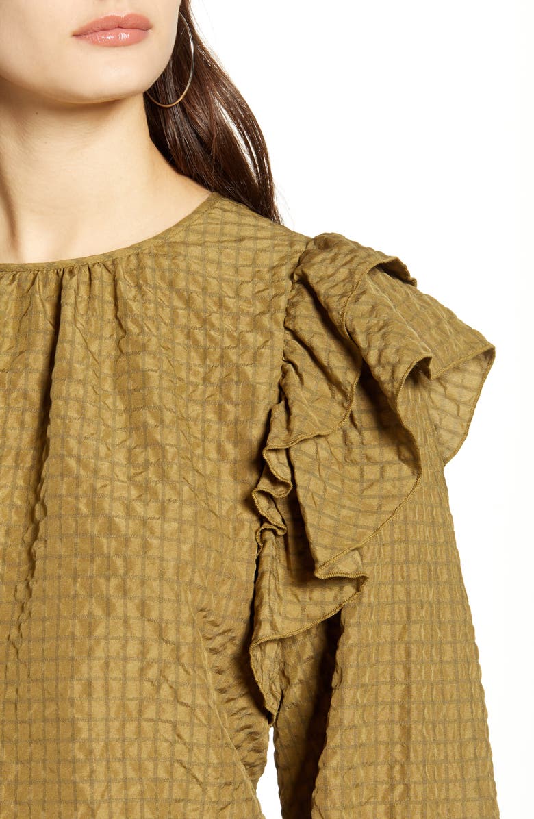 VERO MODA Mindy Frill Long Sleeve Top, Alternate, color, 