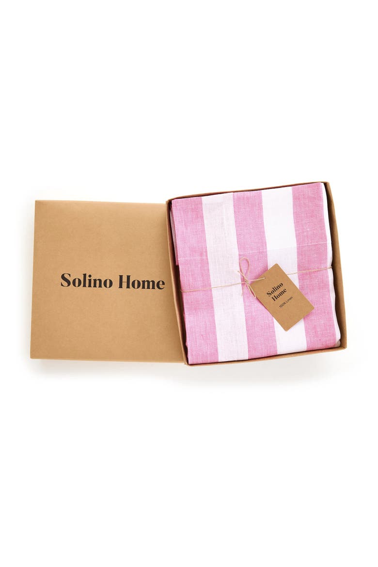 Linen Tablecloth - Cabana Stripe, Alternate, color, Pink and White