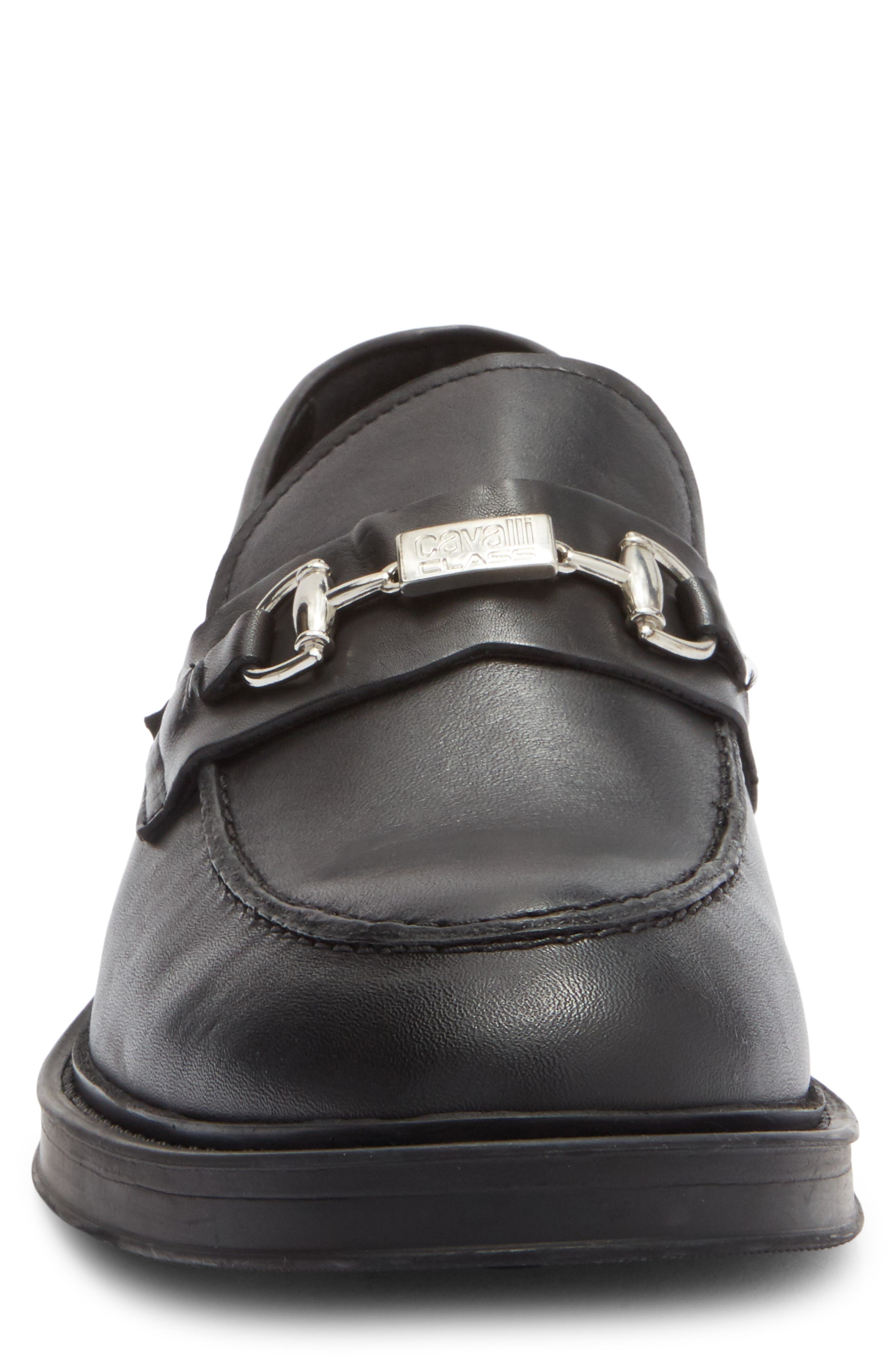 Roberto Cavalli Crip Bit Loafer, Alternate, color, Black