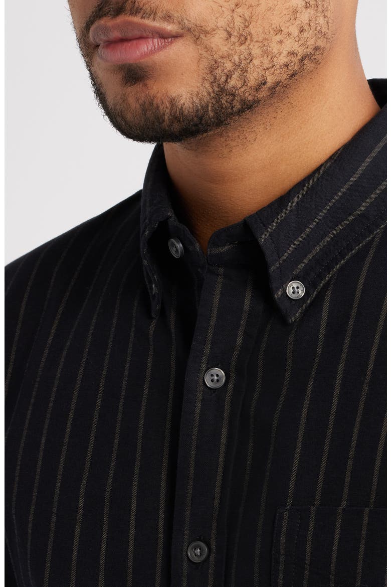 Dean Pinstripe Cotton Button-Down Oxford Shirt, Alternate, color, BLACK MULTI