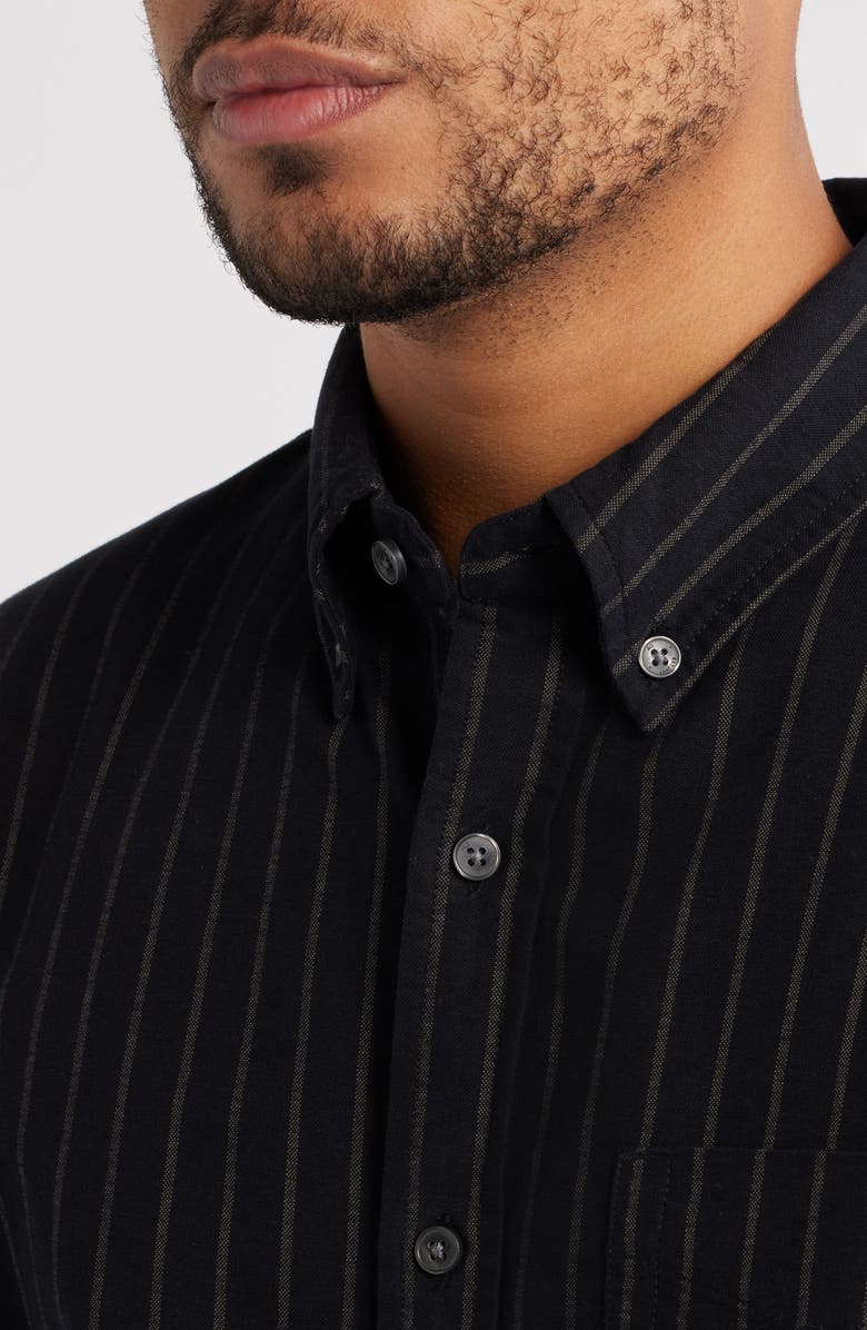 AG Dean Pinstripe Cotton Button-Down Oxford Shirt, Alternate, color, Black Multi