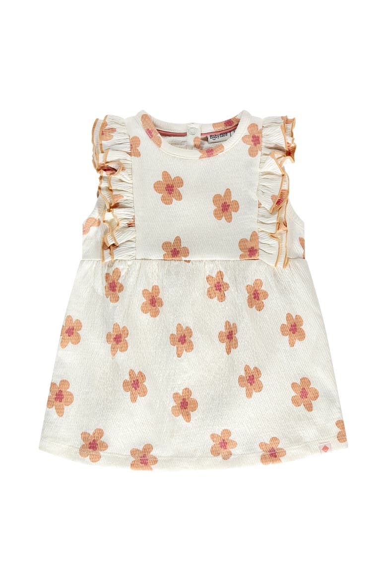 Floral Print Woven Sleeveless Dress, Main, color, Creme