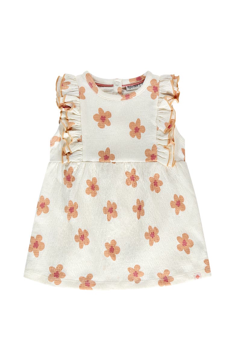 BABYFACE Floral Print Woven Sleeveless Dress, Main, color, Creme