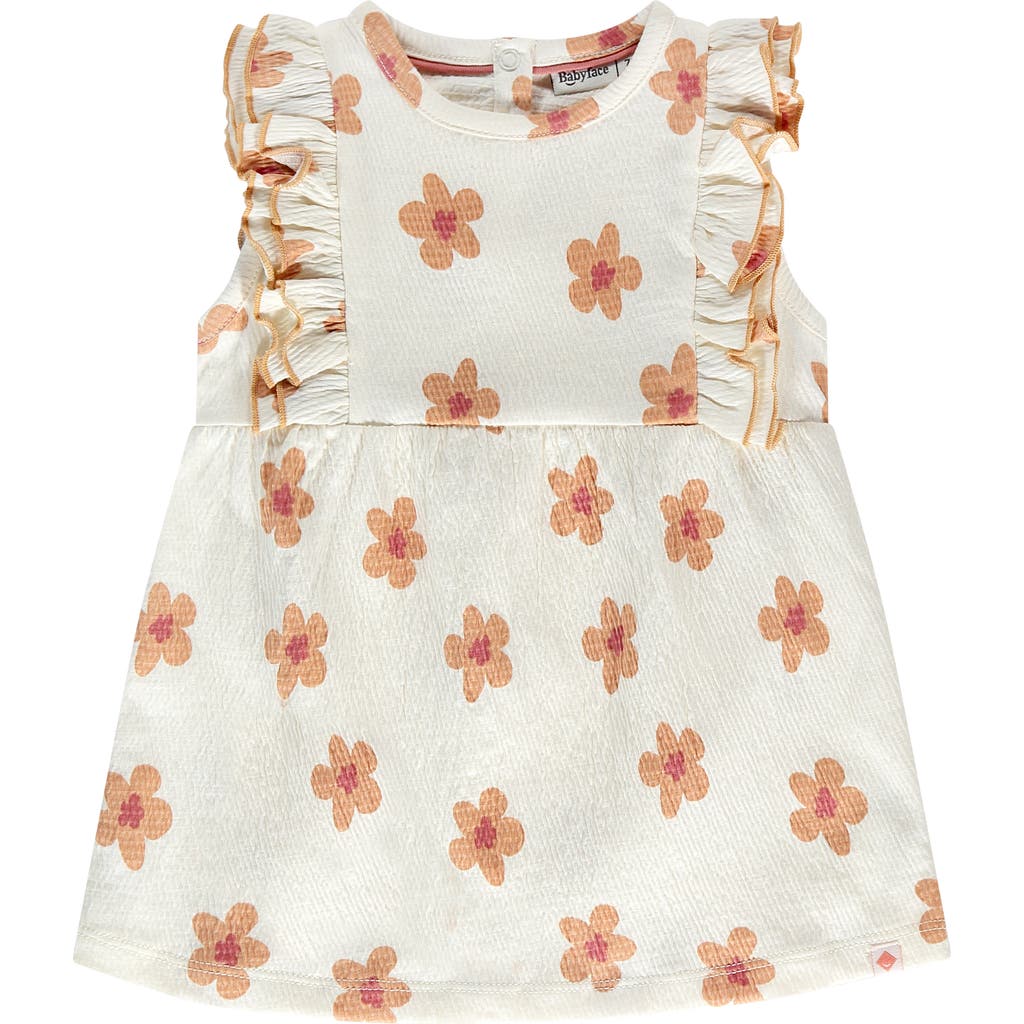 BABYFACE Floral Print Woven Sleeveless Dress in Creme at Nordstrom, Size 9M