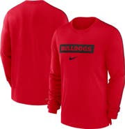 Nike Men's Nike Red Georgia Bulldogs 2024 Sideline Player Tri-Blend Performance Long Sleeve T-Shirt