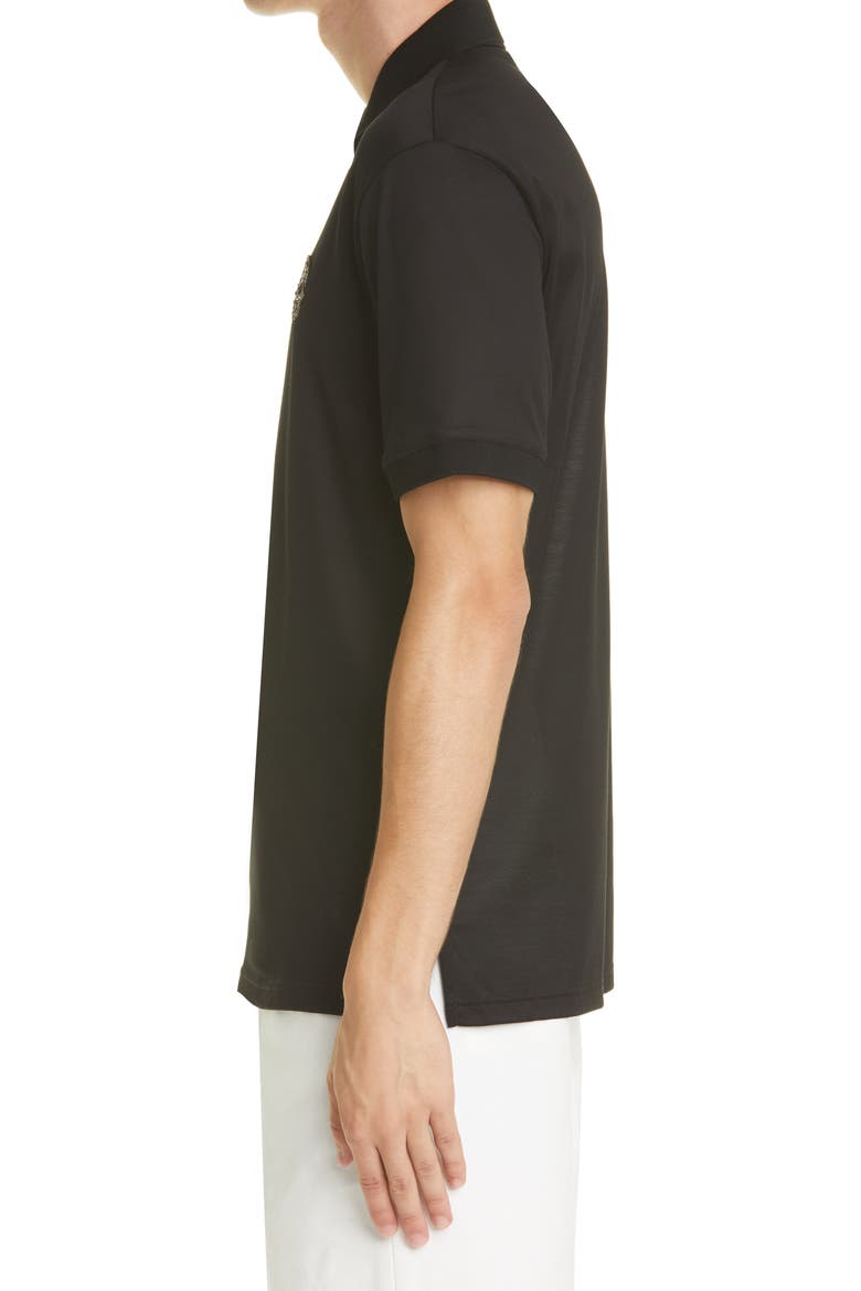 Alexander McQueen Men's Skull Embellished Polo, Alternate, color, BLACK