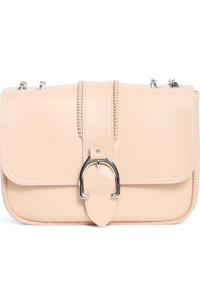 Longchamp Small Leather Crossbody Bag, Main, color, Powder