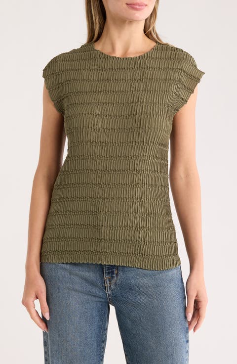 Boat Neck Cap Sleeve Top
