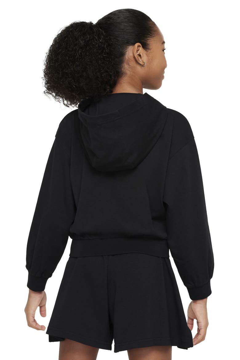 Kids' Sportswear Cotton Jersey Hoodie, Alternate, color, BLACK/ FLAT PEWTER