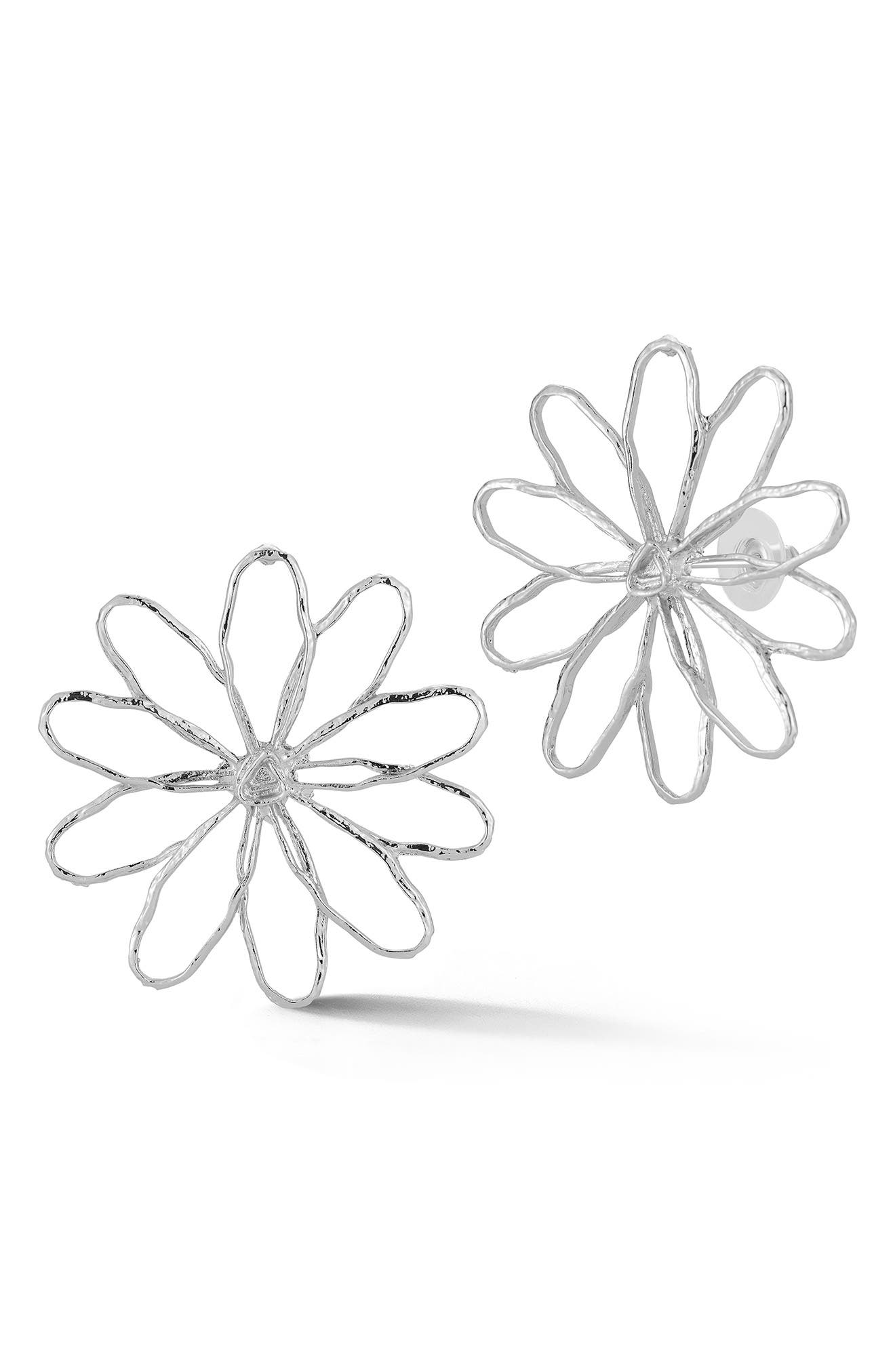 SPHERA MILANO Hammered Flower Stud Earrings