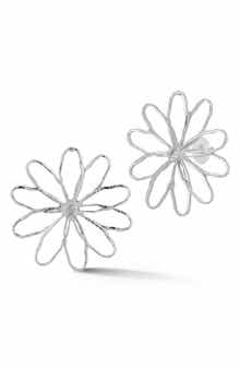 SPHERA MILANO Hammered Flower Stud Earrings