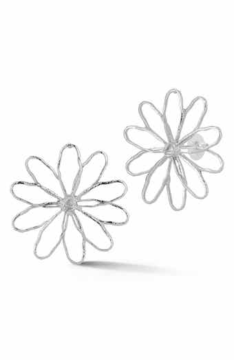 Hammered Flower Stud Earrings