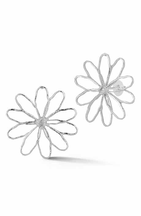 SPHERA MILANO Hammered Flower Stud Earrings