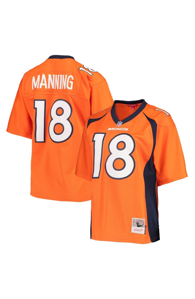 Mitchell & Ness Women's Mitchell & Ness Peyton Manning Orange Denver Broncos Legacy Replica Player Jersey, Main, color,