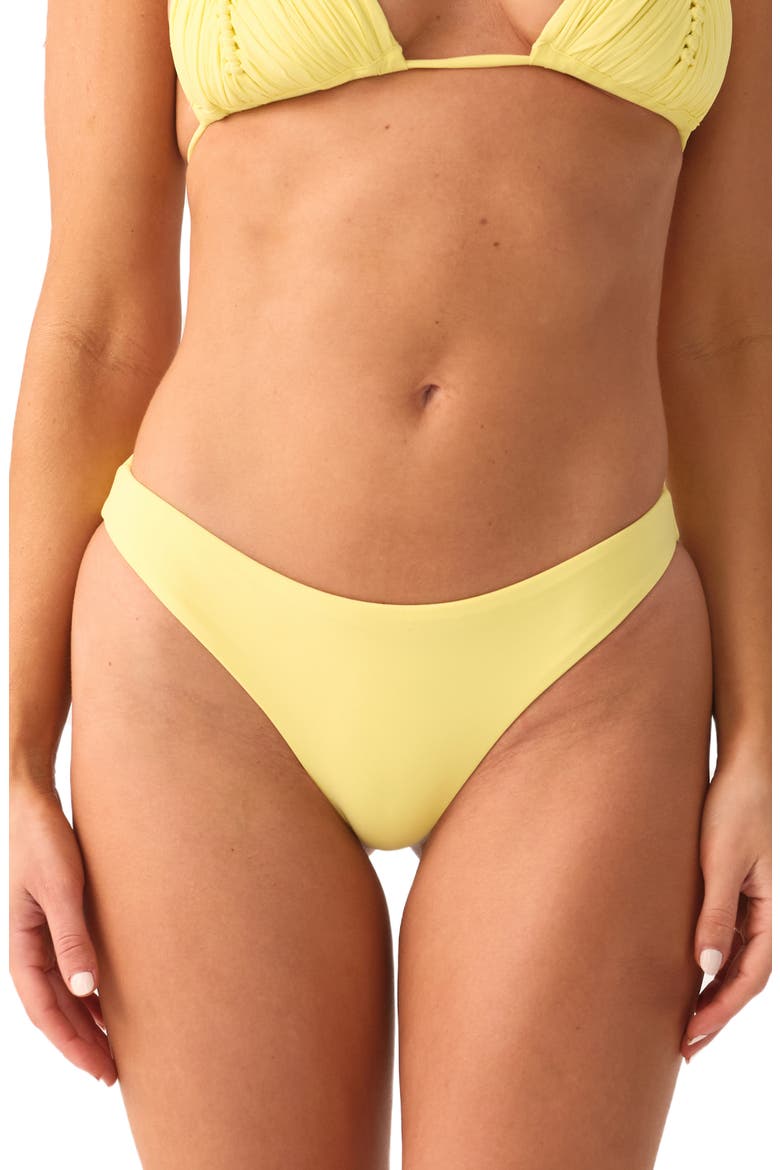 Basic Ruched Bikini Bottoms, Main, color, BUTTERCUP
