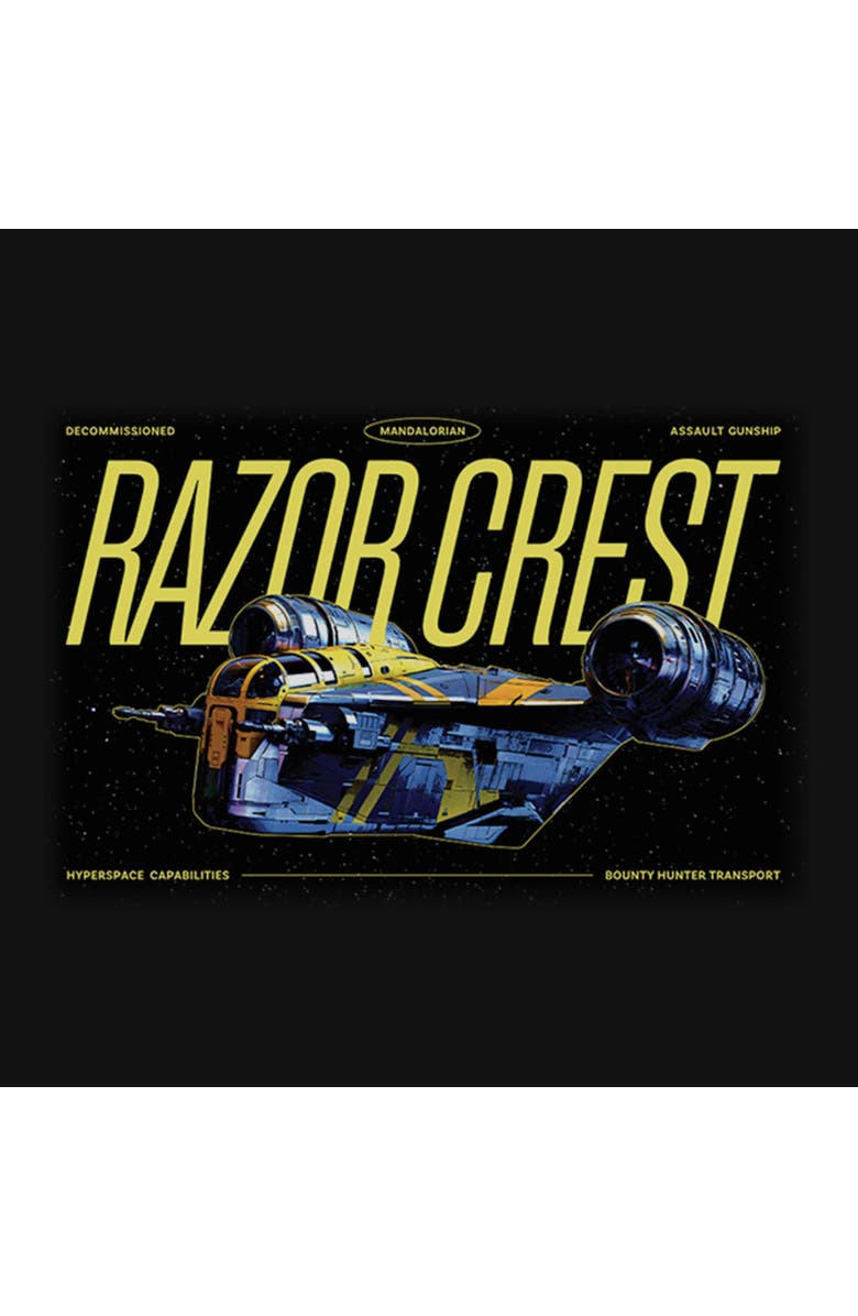 Star Wars: The Mandalorian and Grogu Girl's Star Wars The Mandalorian and Grogu Bounty Hunter Razor Crest  Graphic T-Shirt, Alternate, color, Black