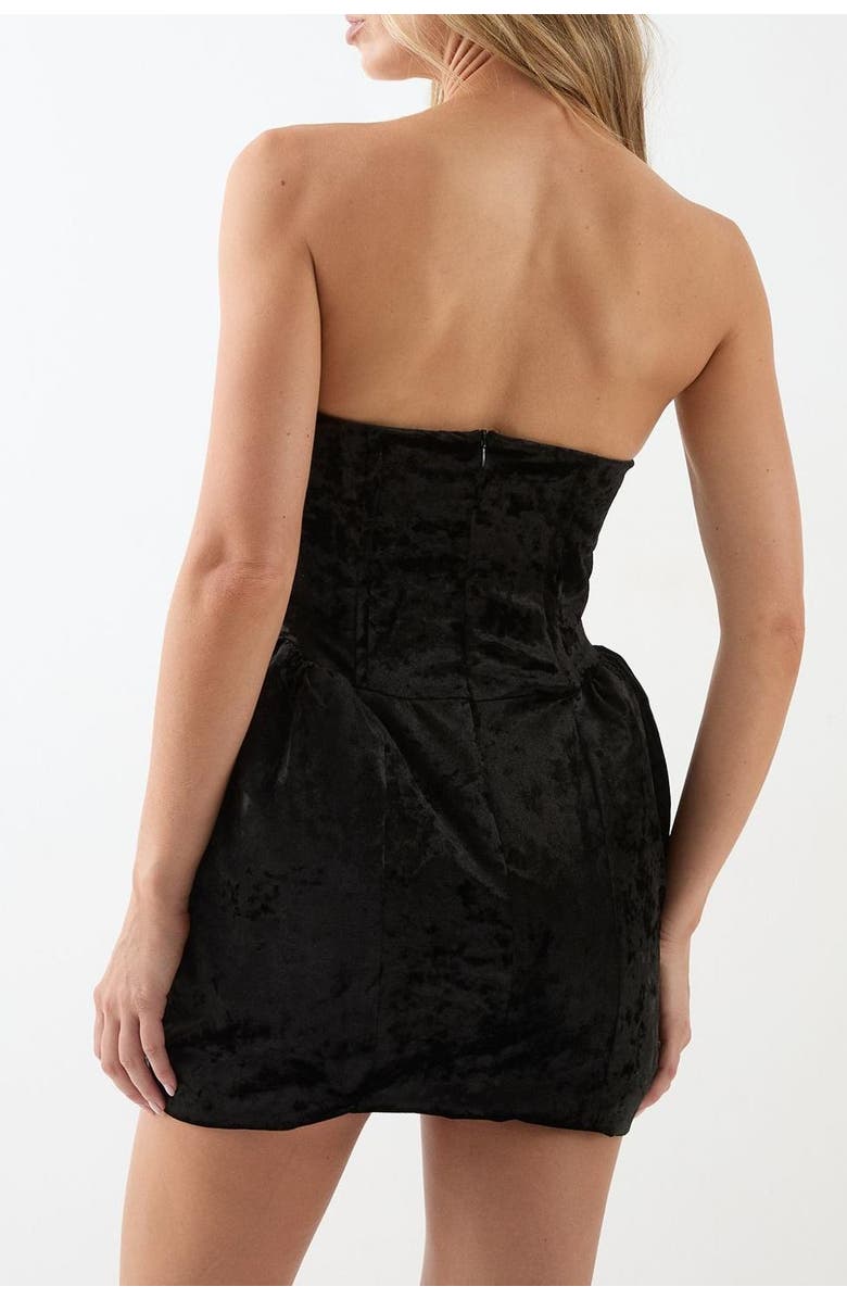 MissPap Bonded Velvet Lantern Skirt Mini Dress, Alternate, color, Black