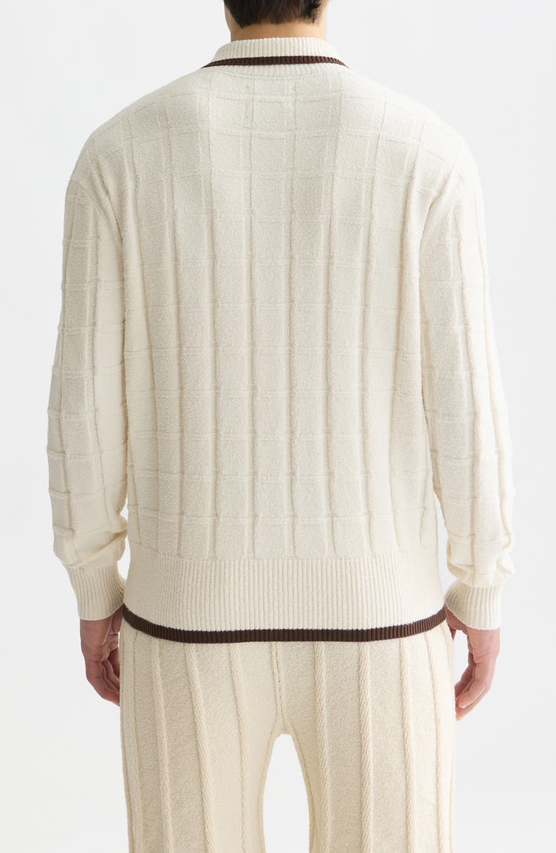 Scotch & Soda Structure Bouclé Cardigan, Alternate, color, Eggnog