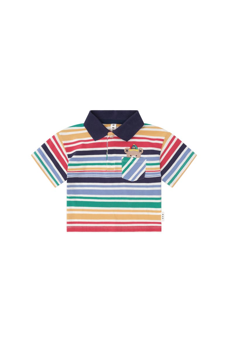 Moto Hux Rainbow Stripe Polo, Main, color, Multi