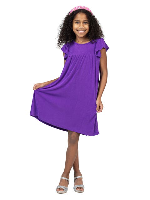 Ruffle Cap Sleeve Knee Length Babydoll Dress