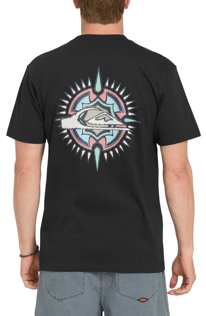 Quiksilver Shooting Star Short Sleeve Graphic T-Shirt, Alternate, color, Black