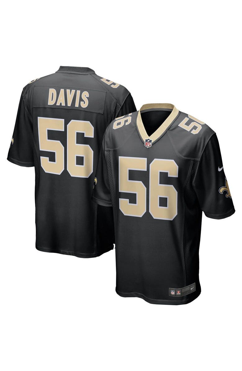 Nike Men's Nike Demario Davis Black New Orleans Saints Game Player Jersey, Alternate, color,