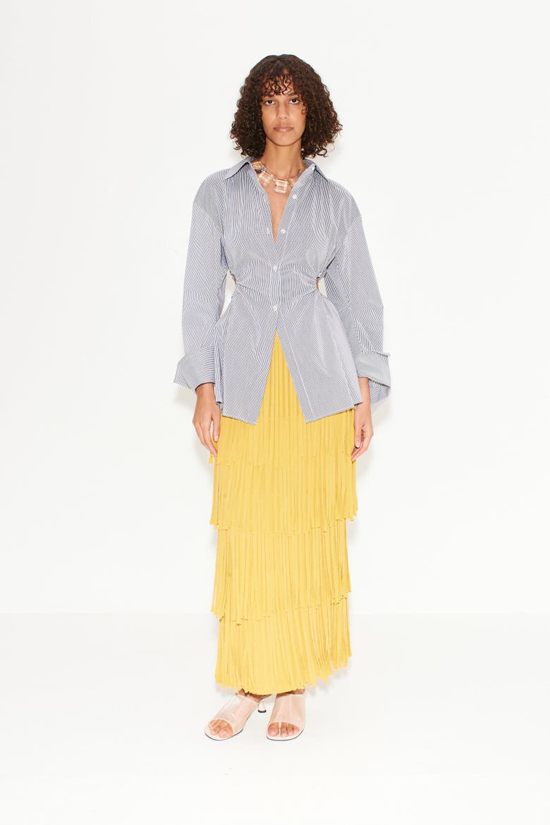Za Za Knit Fringe Skirt, Alternate, color, Butter
