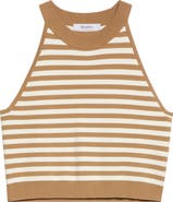Max Mara Tenna Stripe Sleeveless Crop Sweater