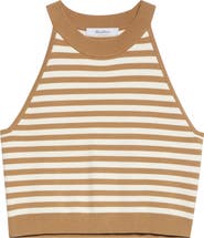Max Mara Tenna Stripe Sleeveless Crop Sweater