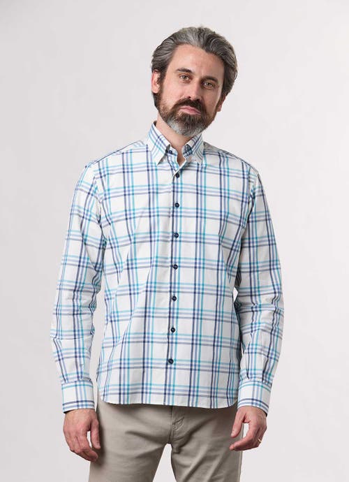 Hammer Made Banff Tailored Fit Button Down Shirt In Blue